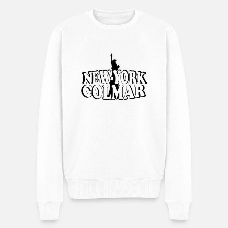 New York Colmar - Männer Premium Bio Pullover - Weiß