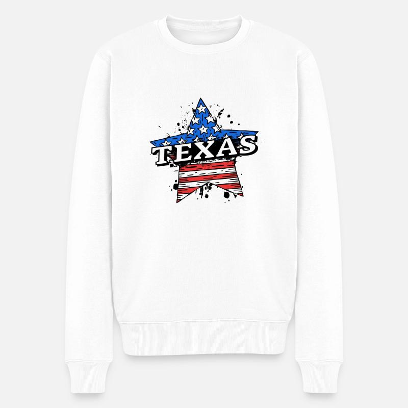Texas - États-Unis - États-Unis d’Amérique - Amérique - Pull Premium bio Homme - blanc
