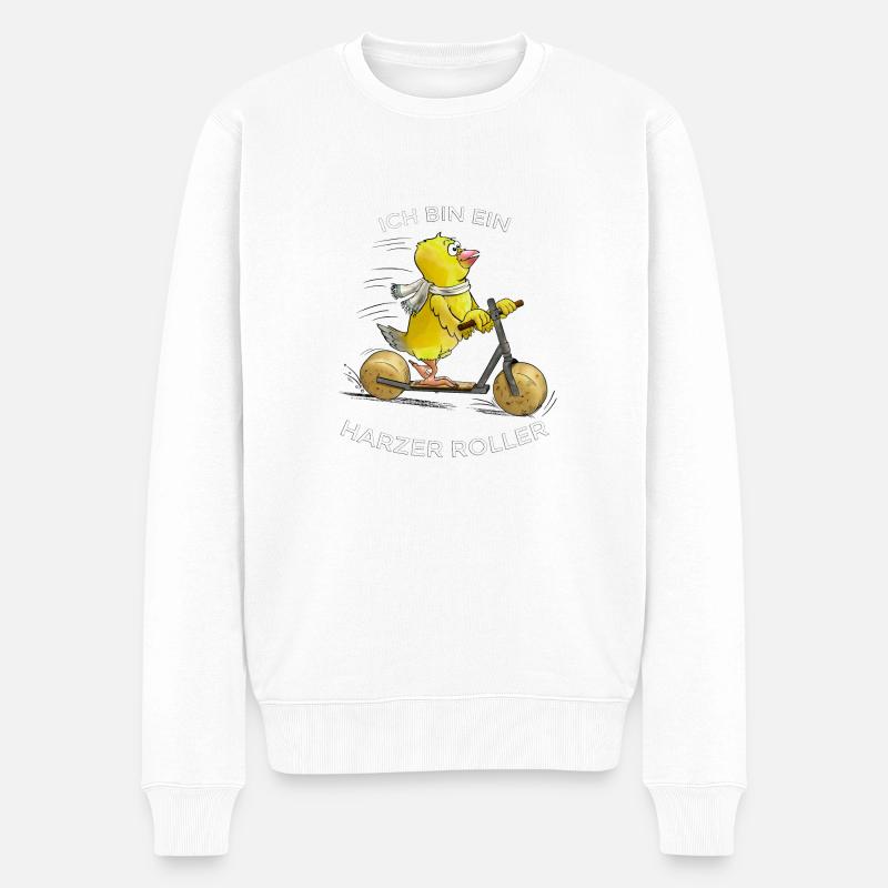 Ich bin ein Harzer Roller - Männer Premium Bio Pullover - Weiß