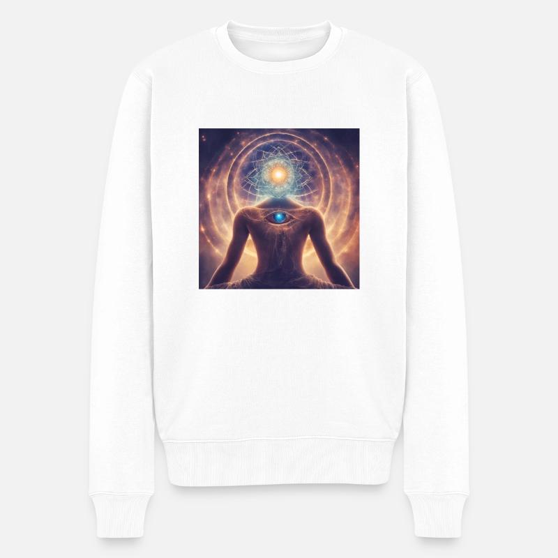 Weltall Planeten Sterne - Männer Premium Bio Pullover - Weiß