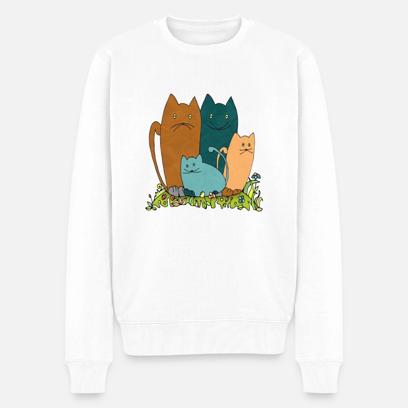 Chats - Pull Premium bio Homme - blanc
