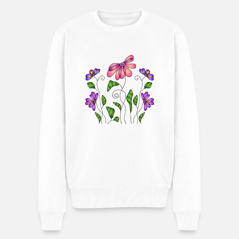 Fleur - Pull Premium bio Homme - blanc
