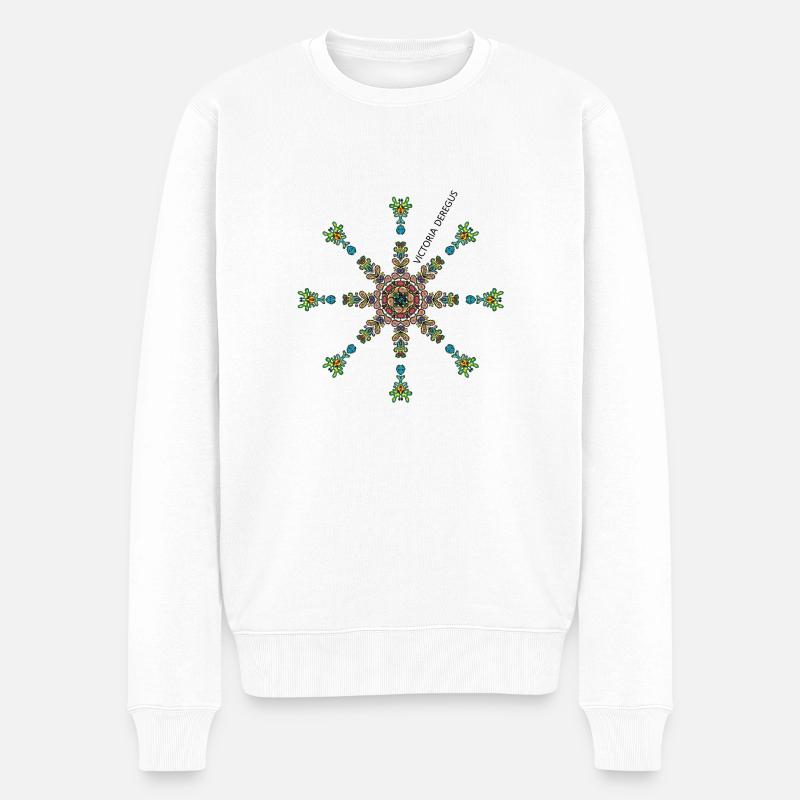 Flocon de neige de Noël par Victoria Deregus 06 - Pull Premium bio Homme - blanc