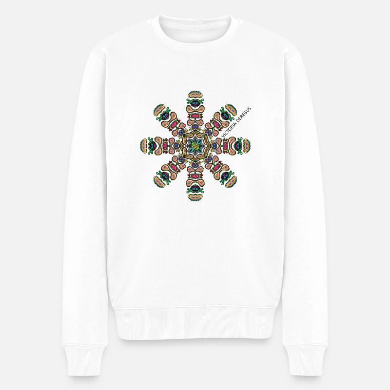 Flocon de neige de Noël par Victoria Deregus 01 - Pull Premium bio Homme - blanc