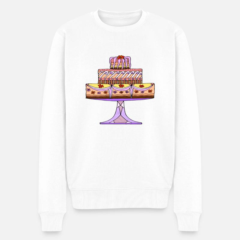 Kuchen - Männer Premium Bio Pullover - Weiß