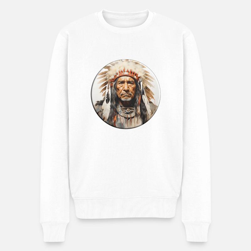 Les Amérindiens sont les Amérindiens - Pull Premium bio Homme - blanc