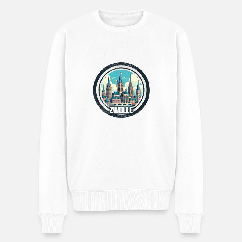 Stadt Zwolle - Männer Premium Bio Pullover - Weiß
