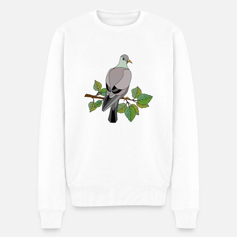 Vogel - Männer Premium Bio Pullover - Weiß