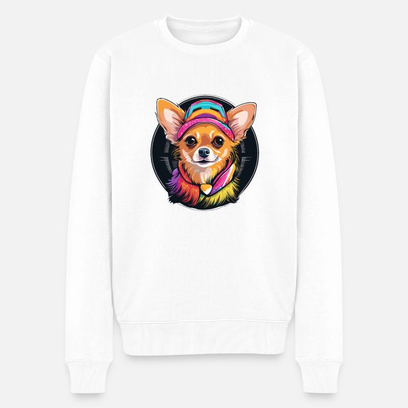 Chihuahua - Männer Premium Bio Pullover - Weiß
