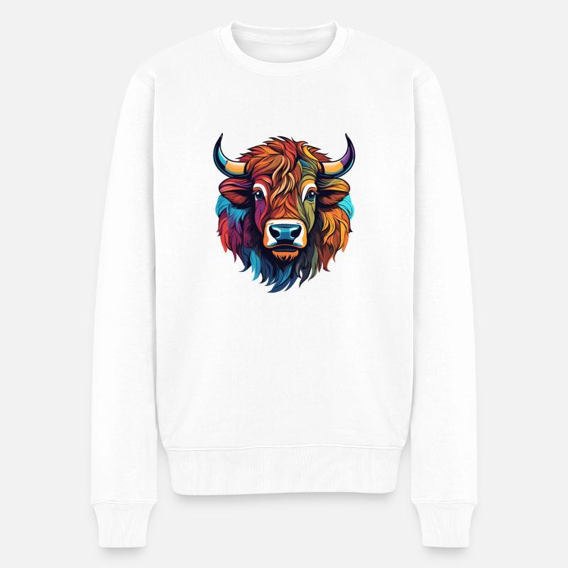 Bison - Pull Premium bio Homme - blanc