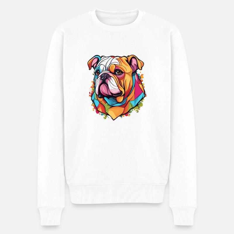 Bouledogue anglais - Pull Premium bio Homme - blanc