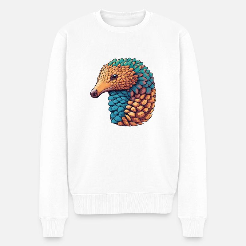 Schuppentier - Männer Premium Bio Pullover - Weiß