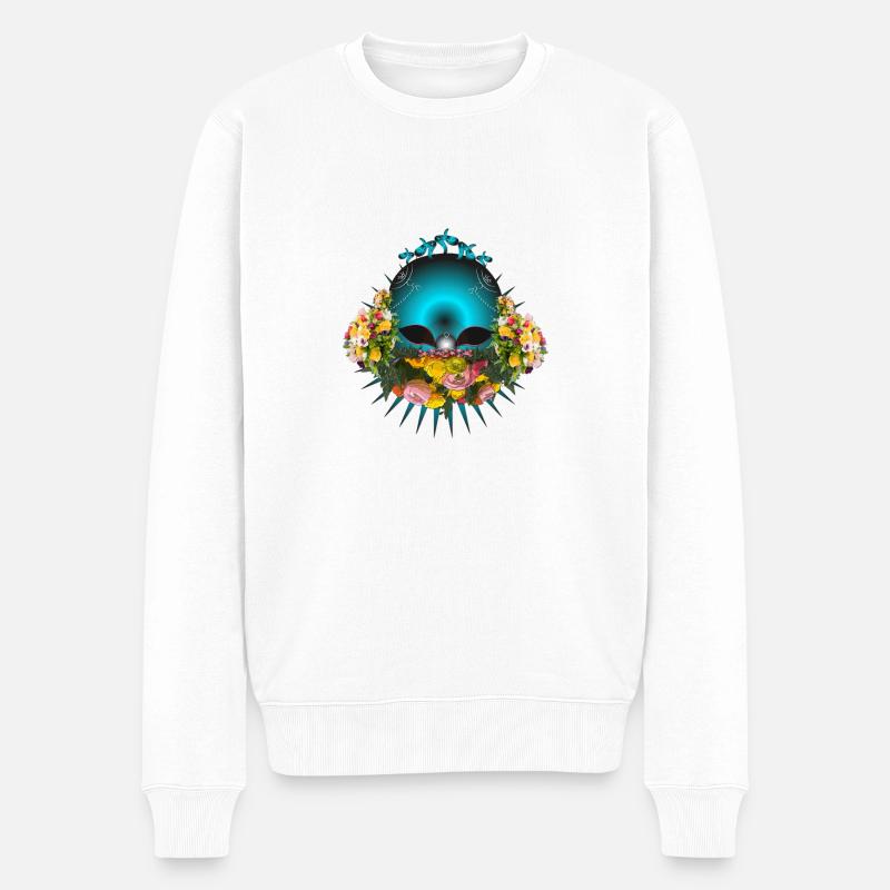 Mysteriöser Außerirdischer - Männer Premium Bio Pullover - Weiß