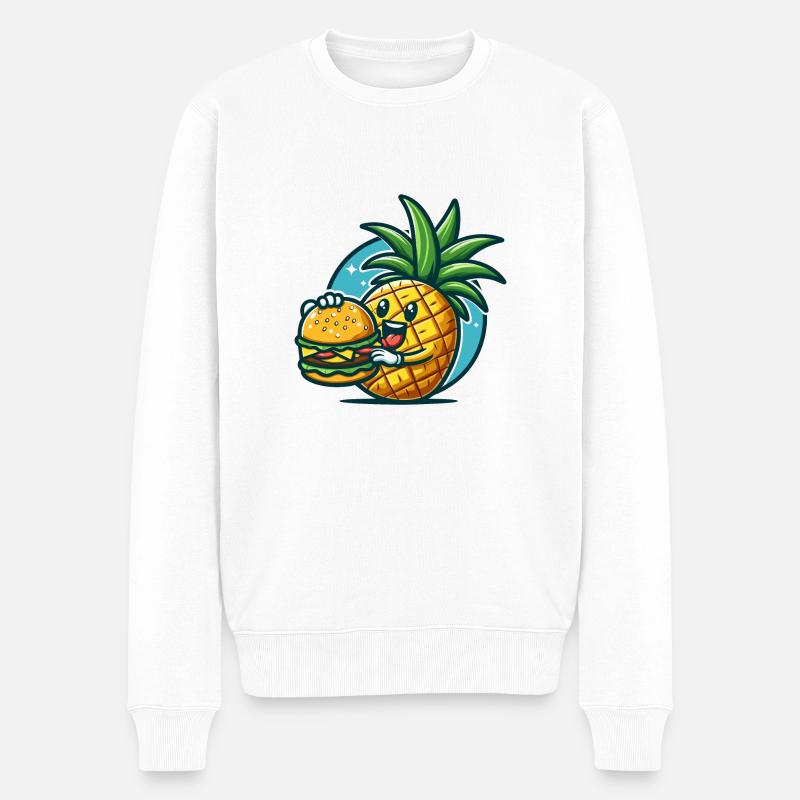Ananas burger - Pull Premium bio Homme - blanc