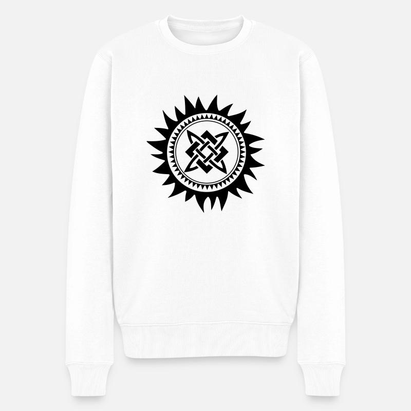 Wikinger Ornament - Männer Premium Bio Pullover - Weiß