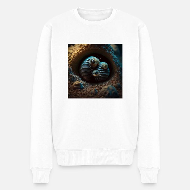 Süße kleine Larven - Männer Premium Bio Pullover - Weiß