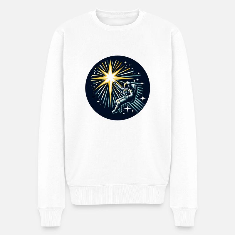Portée stellaire de l’astronaute | Conception d’art de l’espace - Pull Premium bio Homme - blanc