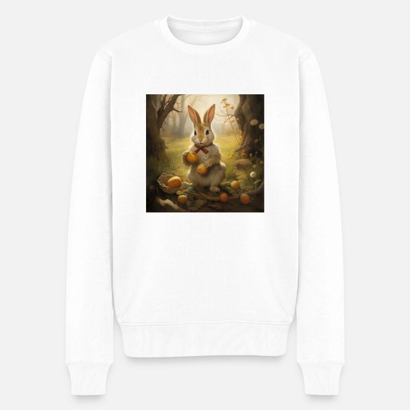 Osterhase - Männer Premium Bio Pullover - Weiß