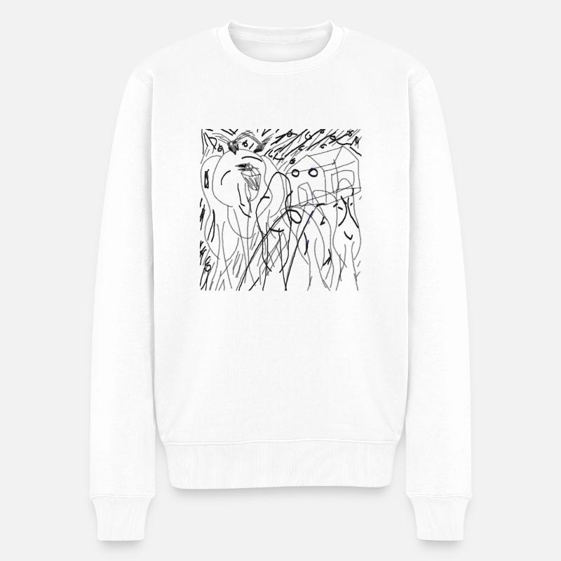Transparenter animierter Wald - Männer Premium Bio Pullover - Weiß
