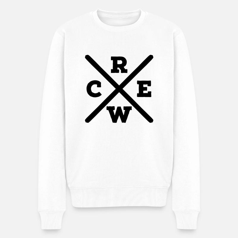 Crew - Männer Premium Bio Pullover - Weiß