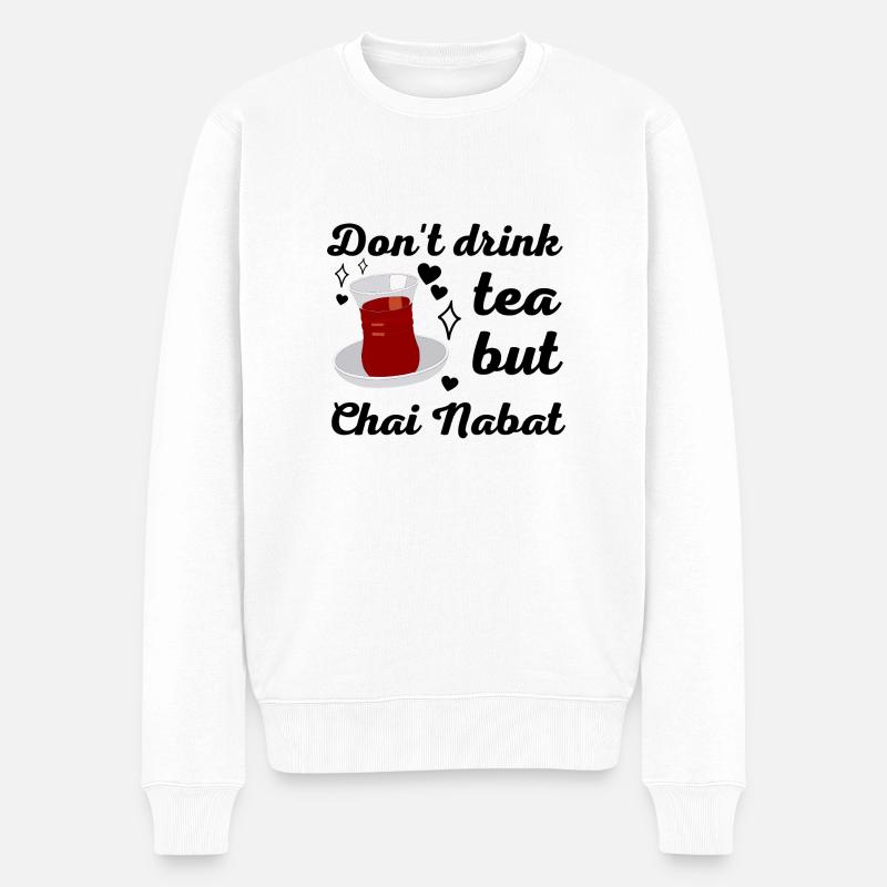 Trinken Sie keinen Tee, sondern Chai Nabat - Iran - Männer Premium Bio Pullover - Weiß