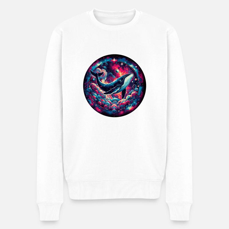 Galaxie Wal Kunstdruck - Männer Premium Bio Pullover - Weiß