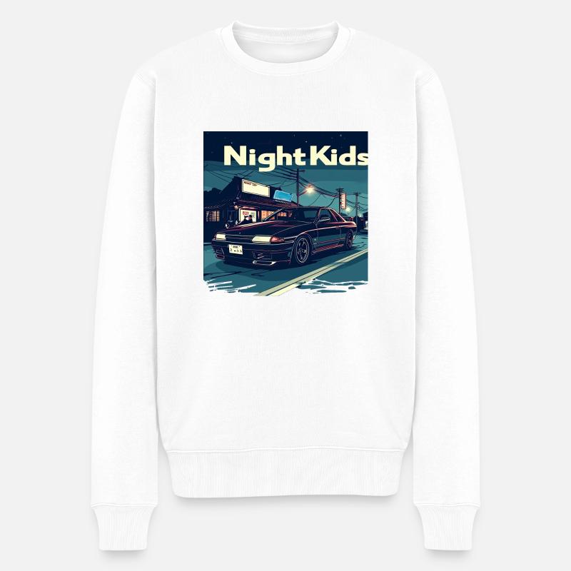 NightKids Skyline R32 - Pull Premium bio Homme - blanc