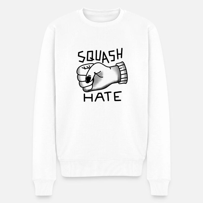 Squash-Hass - Männer Premium Bio Pullover - Weiß