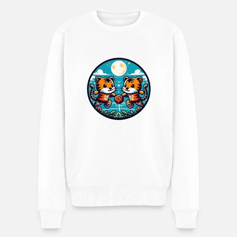 Tiger Kabaddi Clash - Männer Premium Bio Pullover - Weiß
