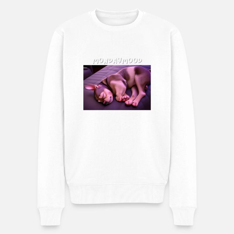 Mondaymood clear - Männer Premium Bio Pullover - Weiß