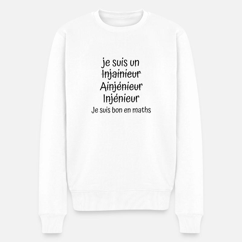 Ingénieur bon en maths - Pull Premium bio Homme - blanc