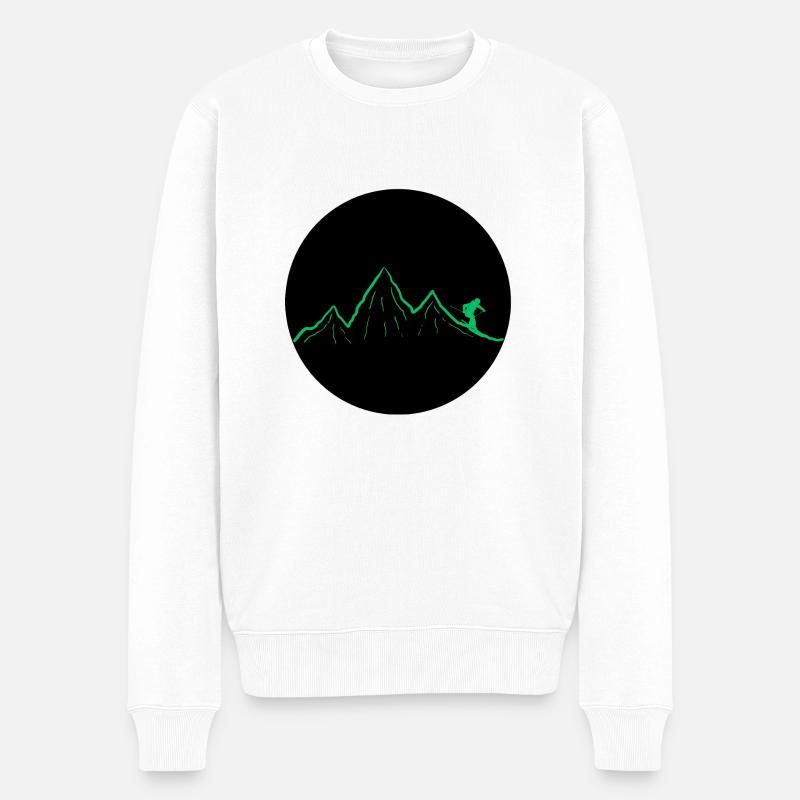 Ski dich frei! (dunkel grün) - Männer Premium Bio Pullover - Weiß