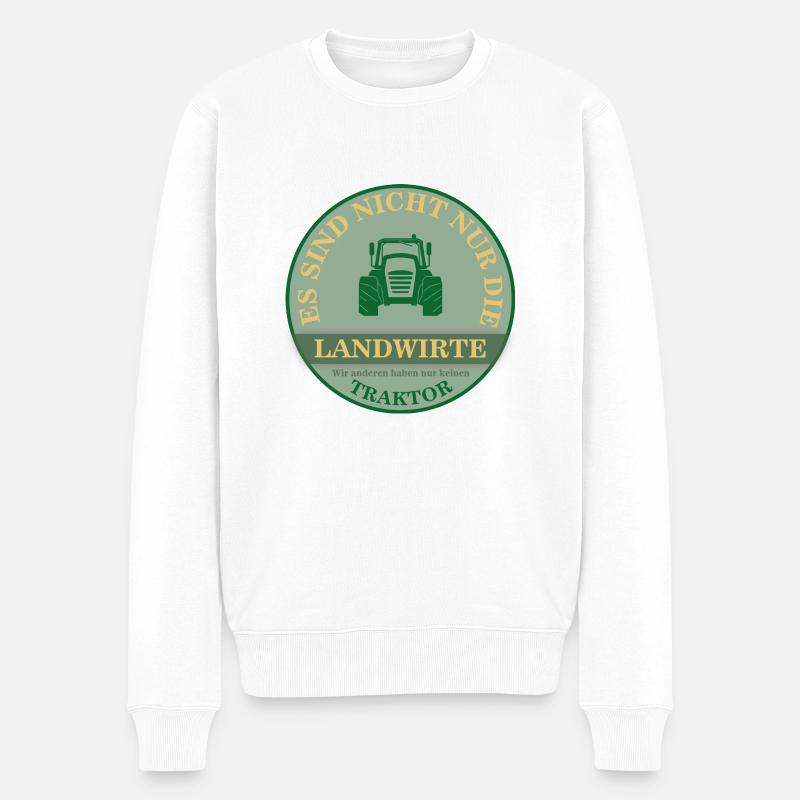 Protest für die Landwirte - Männer Premium Bio Pullover - Weiß