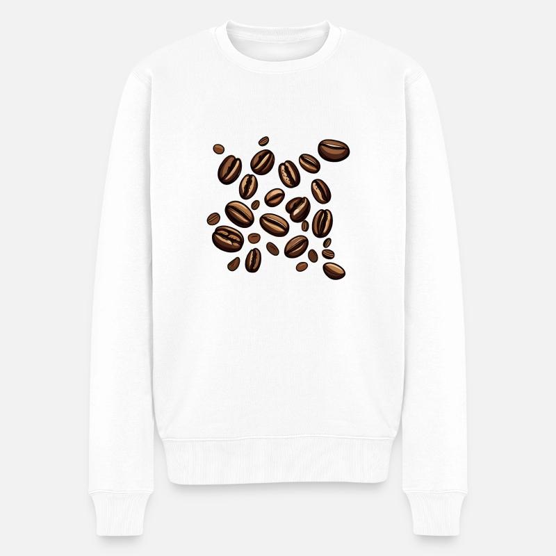 Kaffeebohnen Kaffee - Männer Premium Bio Pullover - Weiß