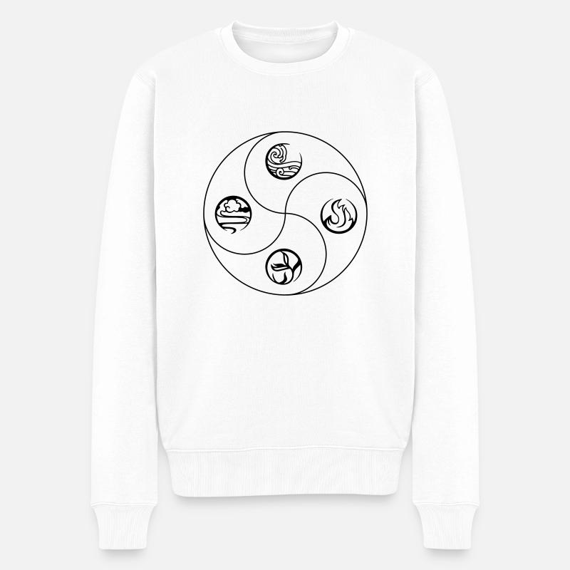 4 Elemente Yin&Yang - Männer Premium Bio Pullover - Weiß