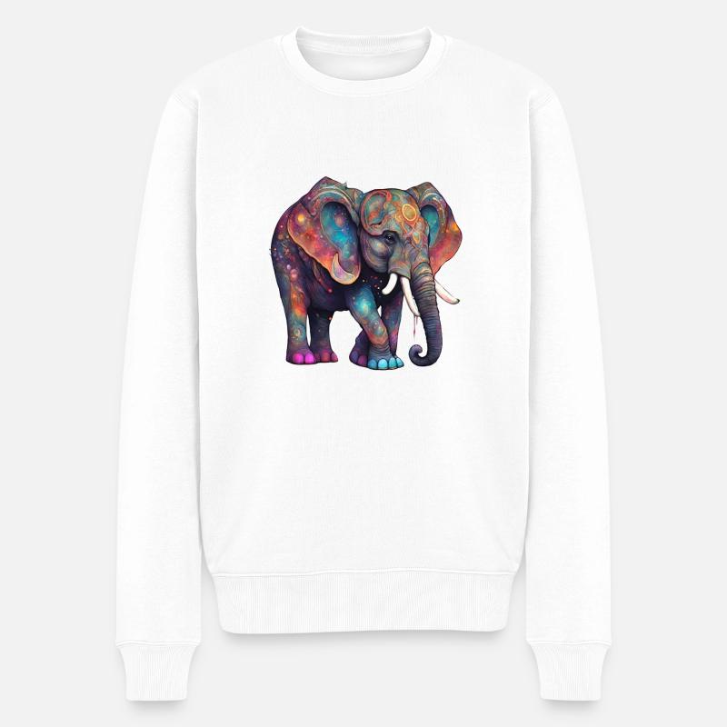 magic elephant - Männer Premium Bio Pullover - Weiß
