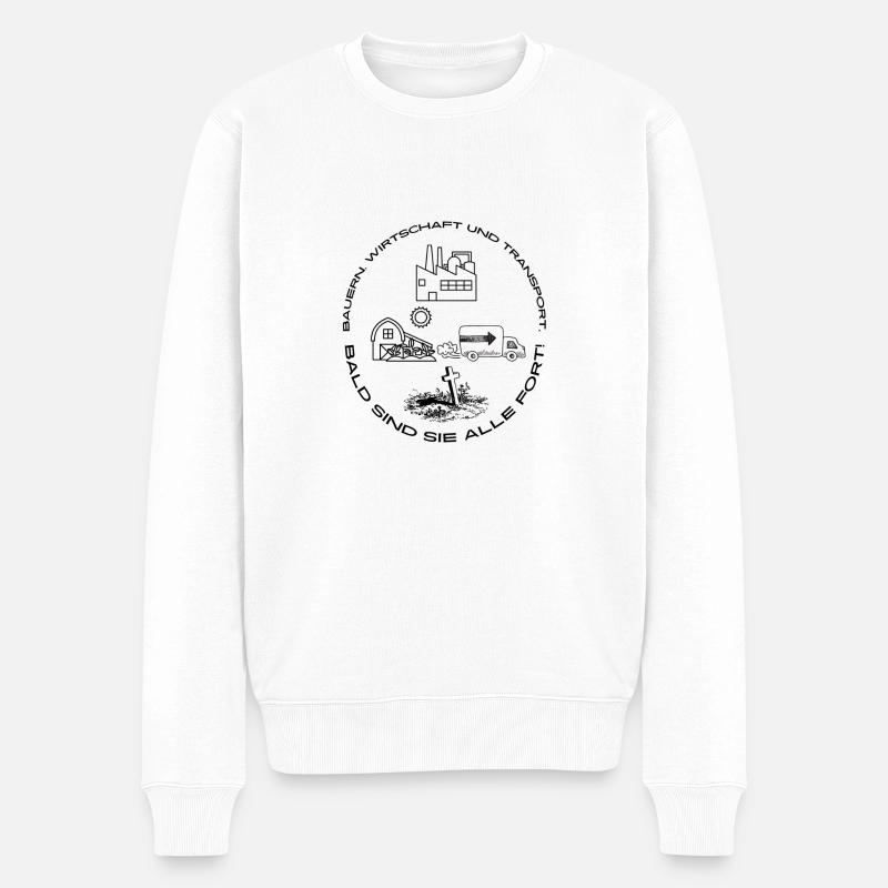 Bauern, Wirtschaft und Transport - Männer Premium Bio Pullover - Weiß