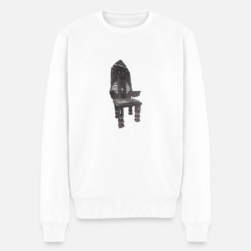 ZWEIDEUTIGER THRON - Männer Premium Bio Pullover - Weiß