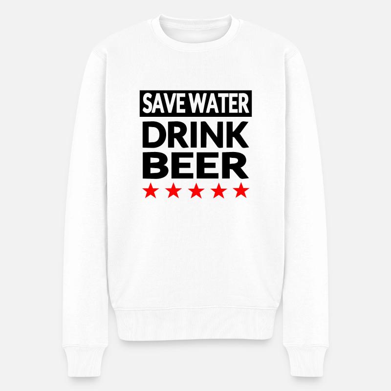 Bier - Männer Premium Bio Pullover - Weiß