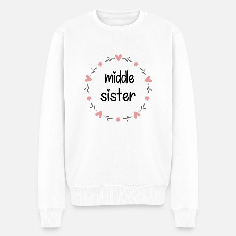 Middle Sister - Männer Premium Bio Pullover - Weiß