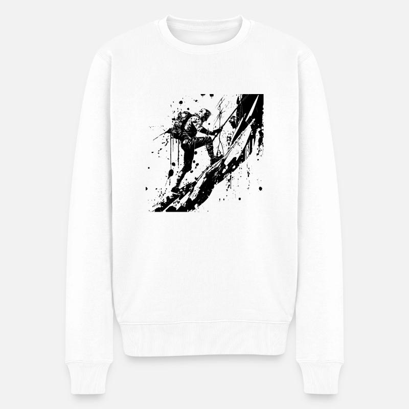 Klettern für Bergsteiger - Männer Premium Bio Pullover - Weiß