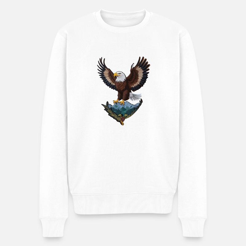 Beau pygargue à tête blanche - Pull Premium bio Homme - blanc