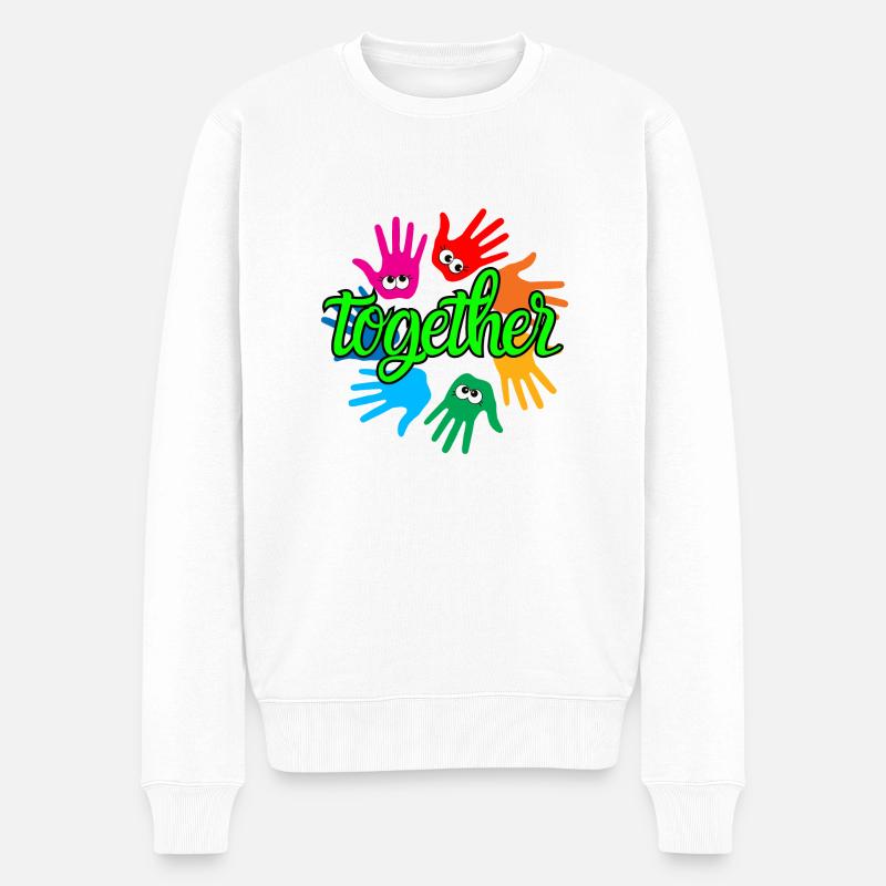 together - Männer Premium Bio Pullover - Weiß