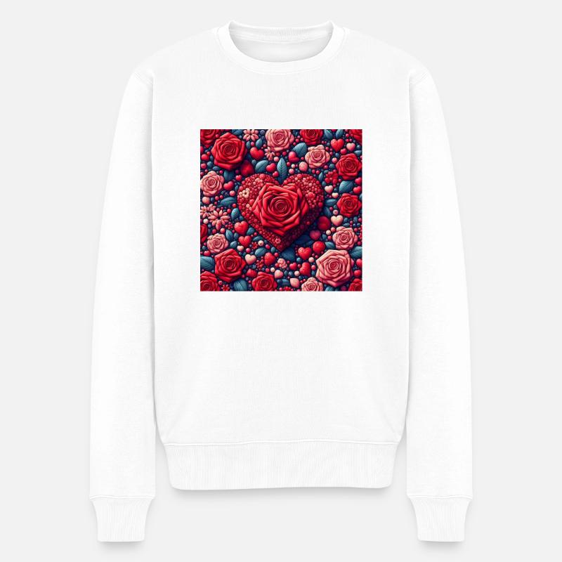 Alles Gute zum Valentinstag - Männer Premium Bio Pullover - Weiß