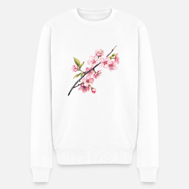 Printemps de Sakura - Pull Premium bio Homme - blanc