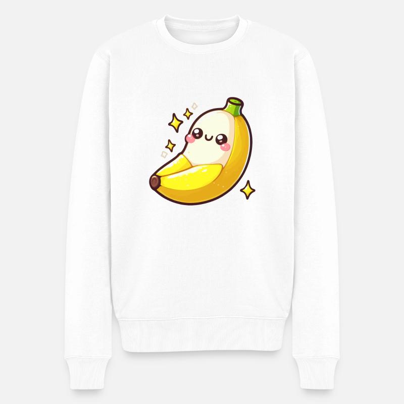 Baby-Banane - Männer Premium Bio Pullover - Weiß