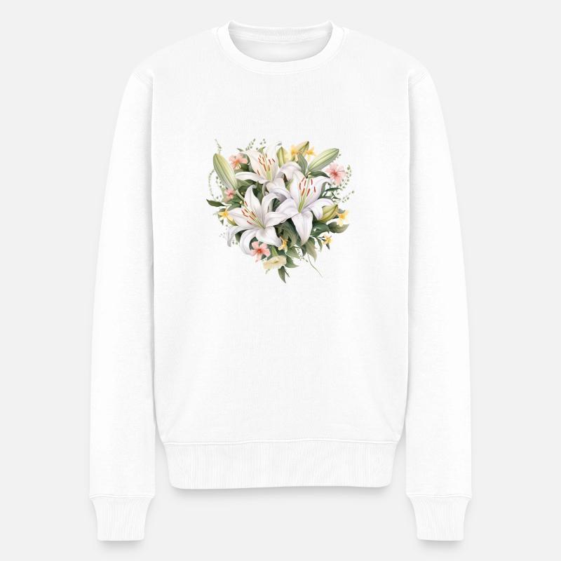 Coeur de lys - Pull Premium bio Homme - blanc