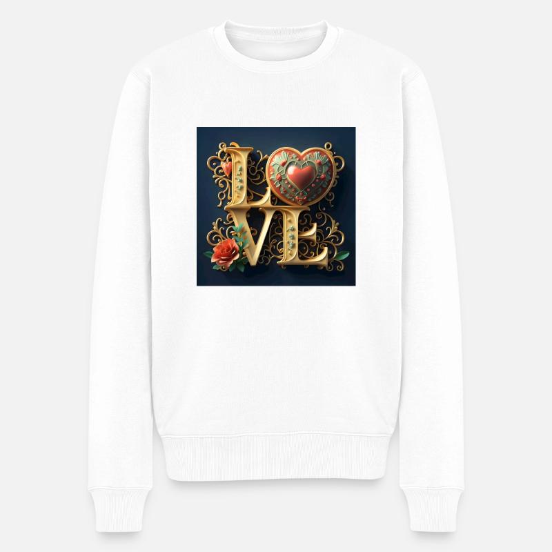 Amour - Pull Premium bio Homme - blanc