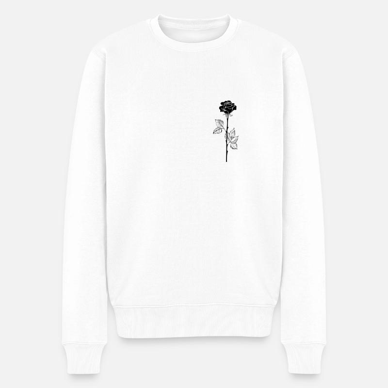 Rose noire - Pull Premium bio Homme - blanc