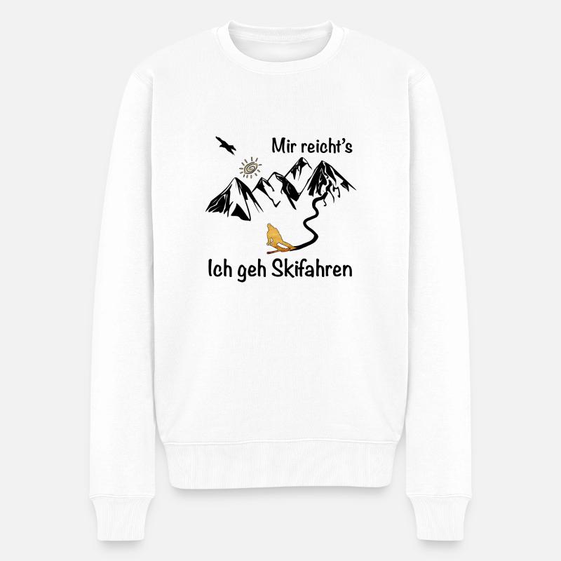 Mir Reichts - Ich geh Skifahren - Männer Premium Bio Pullover - Weiß